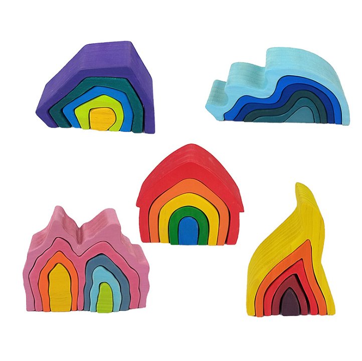 Coral Reef Wooden Stacking Toy - Coral Reef Wooden Stacking Toy - Curious Melodies