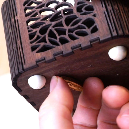 Hand Cranked Wooden Wave Machine Music Box