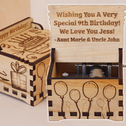 Happy Birthday Customizable Hand-Crank Music Box - Happy Birthday Customizable Hand-Crank Music Box - Curious Melodies