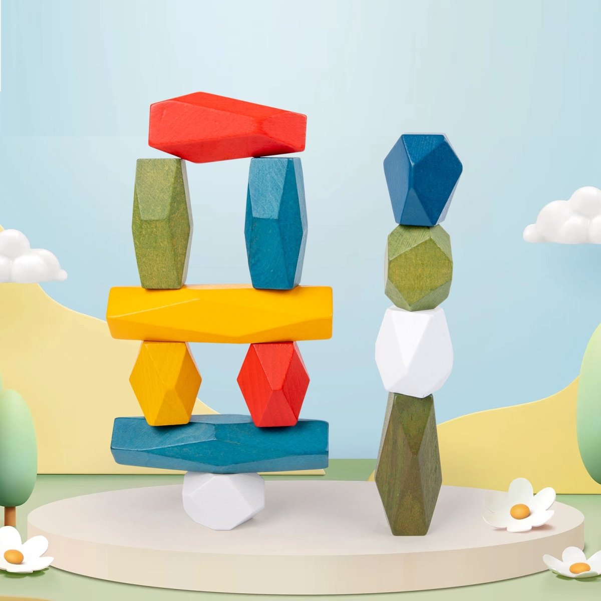 Jumbo Colored Stacking Stones - Jumbo Colored Stacking Stones - Curious Melodies