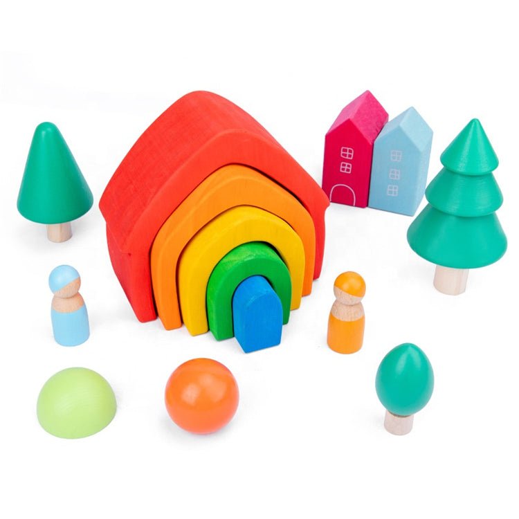 Rainbow House Nesting Stacking Toy - Rainbow House Nesting Stacking Toy - Curious Melodies
